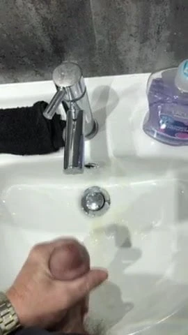 Wanking with cum