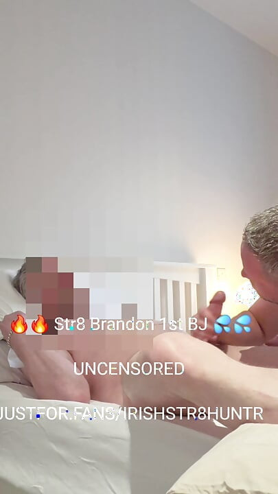 Str8 Brandon gets his 1st blowjob