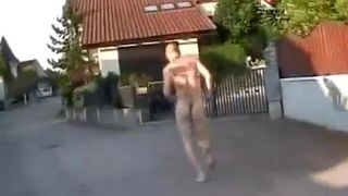 Max runs home naked