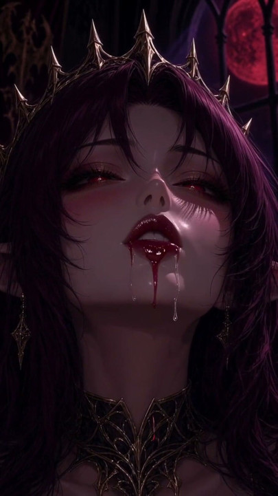 3d anime vampire queen masturbating in the light of the blood moon | Clip 3