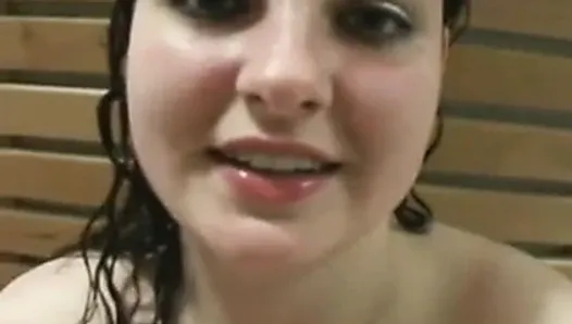 Busty chubby amateur girl sucks and fucks in a spa