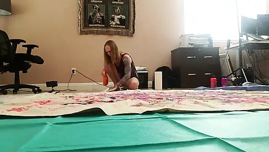 Bts nackte bodyPainting auf der Leinwand