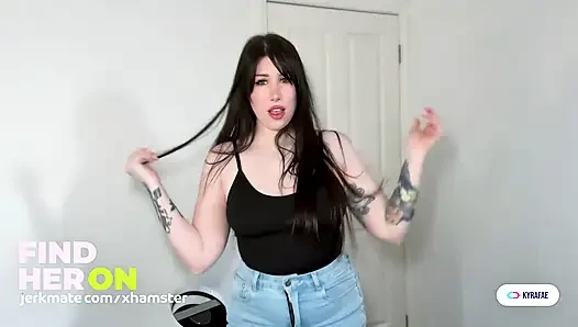Jerkmate - gadis webcam rambut cokelat amatir kyrafae pamer sisi dominannya