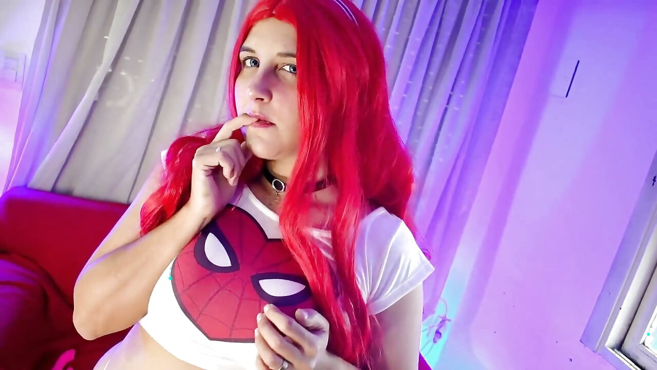 Mary Jane gra sama, podczas gdy Spidy nie jest w domu - Bunnny Looner