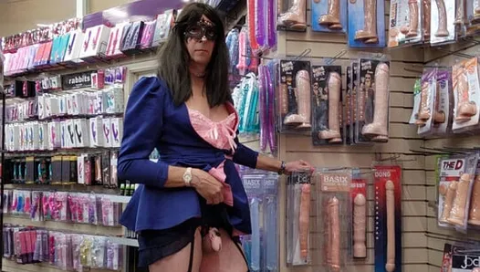 A Sissy Slut Dildo Shopping & Dancing at the Adult Toy Store