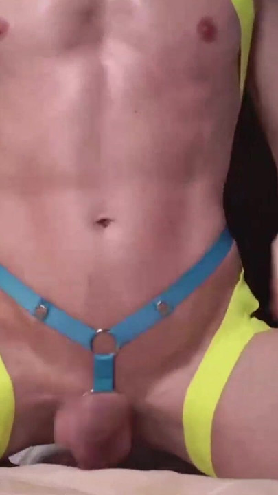 Jaw-dropping moment from "Anal play for daddy in Neon Harness"