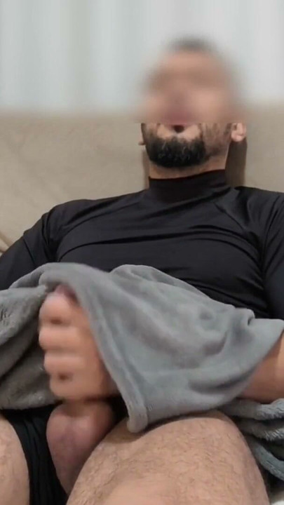 Big dick boy masturbating under the covers | Clip 1