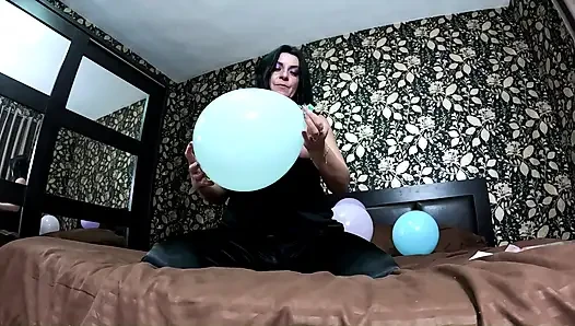 Satin Pajama Balloon Fetish Teasing, Nail Play & Barefoot Balloon Popping