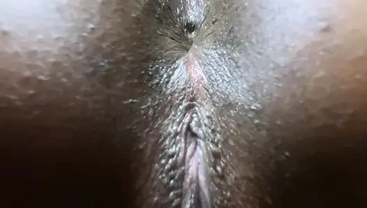 Hot ebony babe twerking caressing her pussy showing her tight ass hole