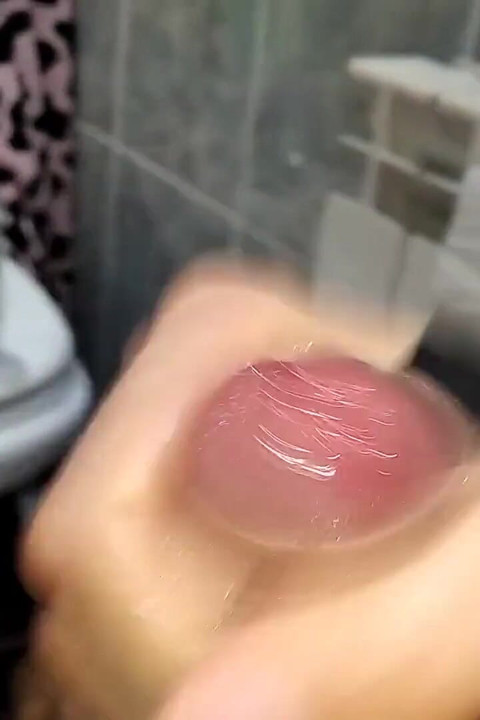 Amateur Pig Boy Masturbates in the Bathroom with His Own Cumshot