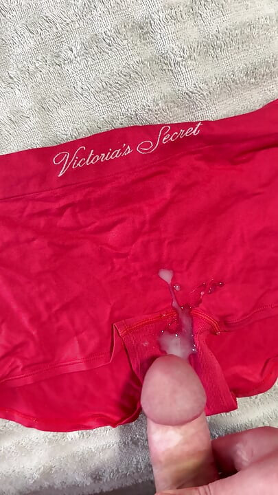 Cum on wife’s panties 4