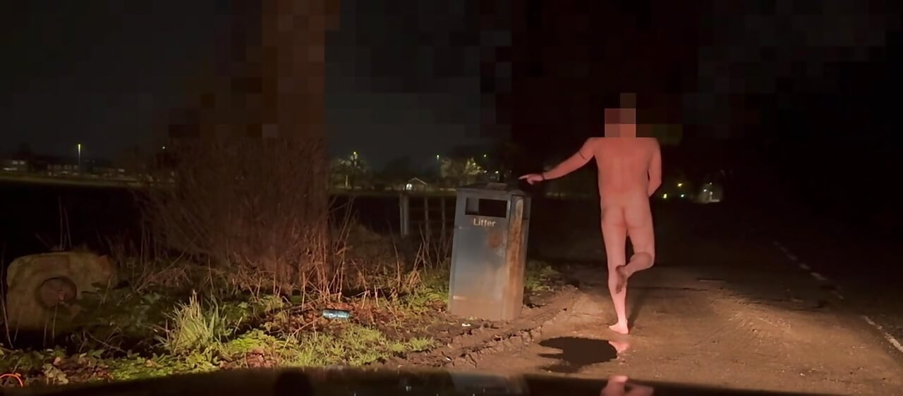Compilation over a week of hiding naked from passing vehicles