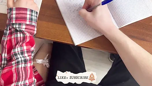 My 18 Classmate Suddenly Girl Started Jerking off My Dick Right in Class