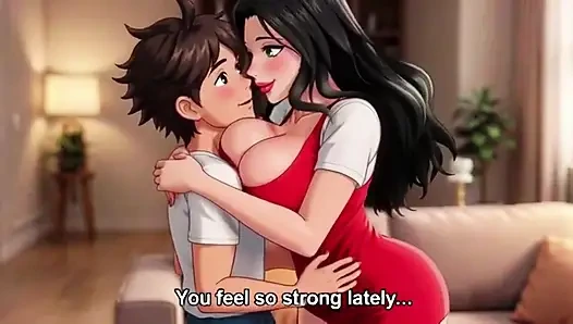 Сексуальная мачеха соблазняет своего молодого пасынку большими сиськами и задницей