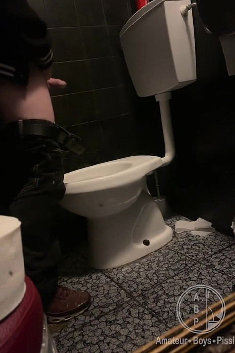 Amateur Straight Boy Caught Peeing in a Bar Restroom