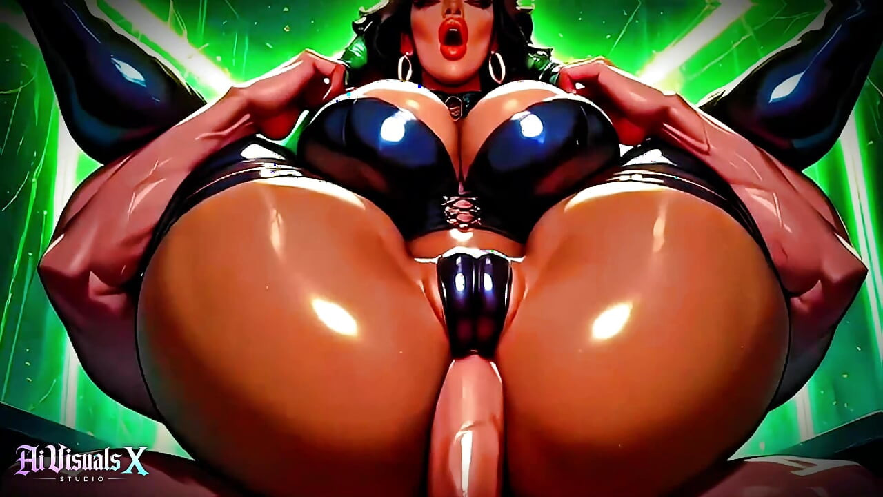 Grande rabo ébano milfs - boquete e foda - pornô animado (ASMR Sounds) (4K AI Gerado)