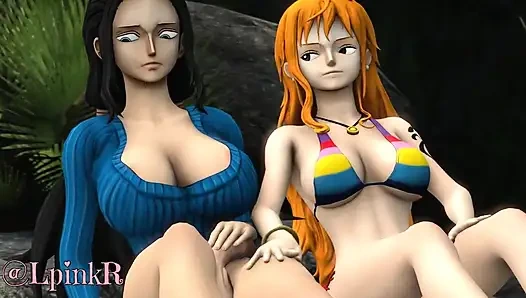 One piece futa robin x nami
