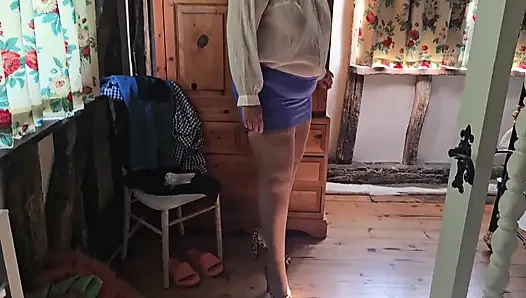 Blue Mini Skirt Part 1 Foot Rubs