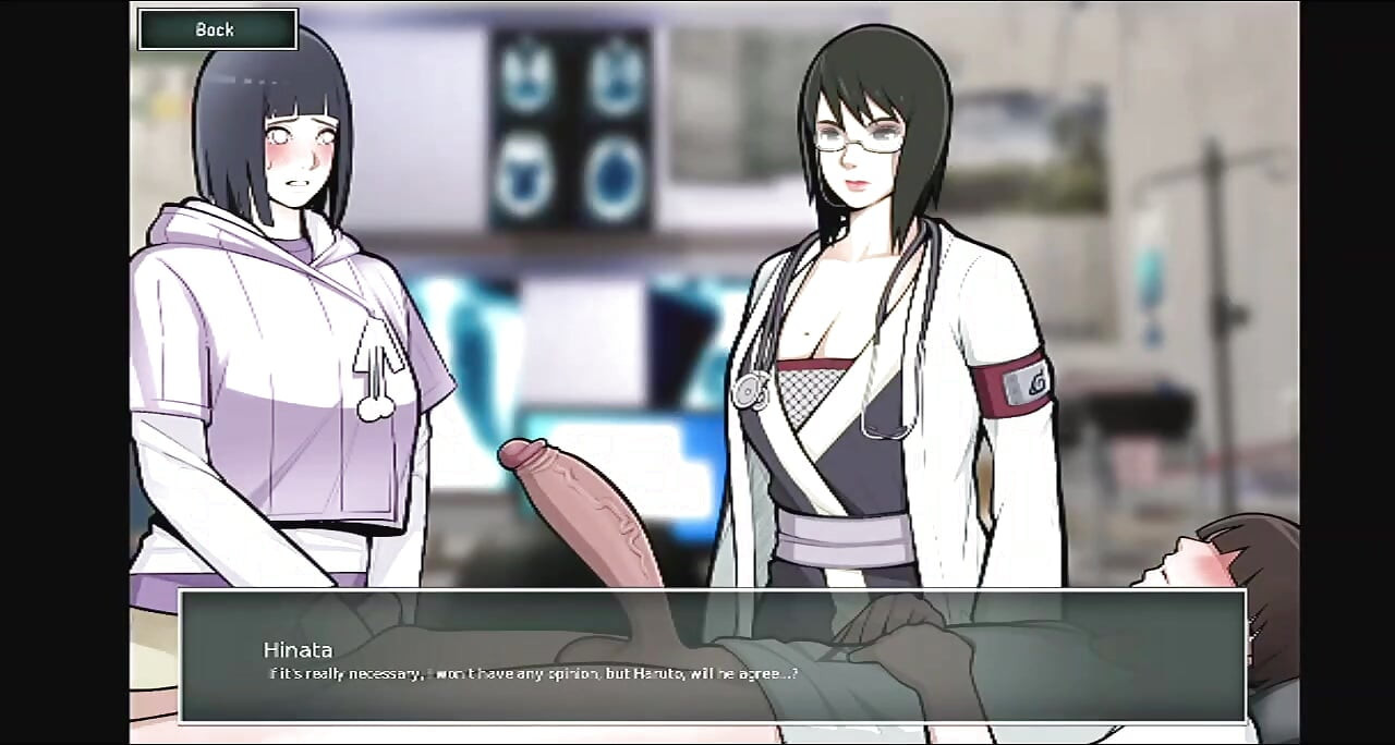 Konoha MILF Hinata regarde Shizune me faire une branlette