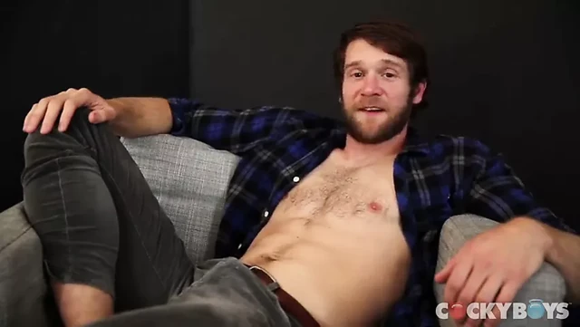 Wanking guy off with a toy