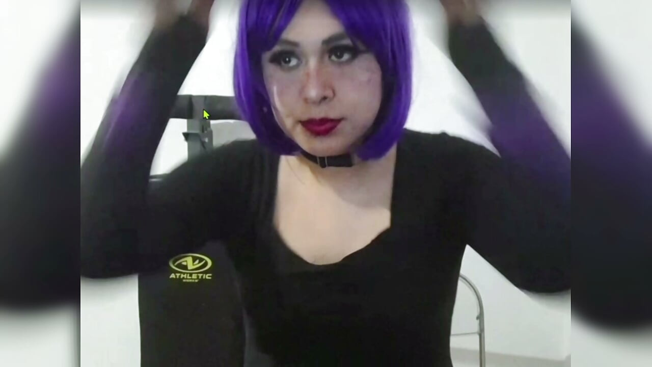 Cute Goth Femboy wearing BDSM nosehook Humiliated sucking BBC Cock and Drooling Semen