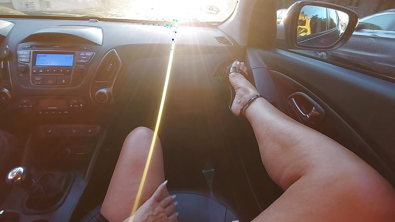 Stepson takes his stepmom to work in the morning, and she spreads her legs and starts teasing him in the car