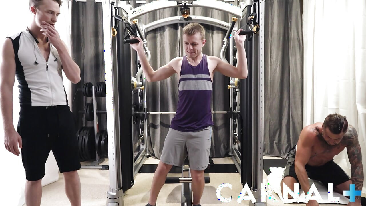 Two sexy twink fucked raw in gym by DILF Dolf Dietrich