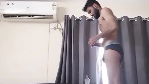 Lovely indian housewife lifting her skirt and wanking a cock for huge fa...