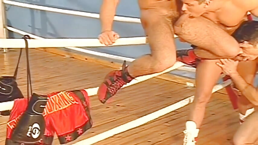 Young Hung Jock Gets Ass Fucked by Two Muscle Studs in a Steamy Three Way and Cums Hard