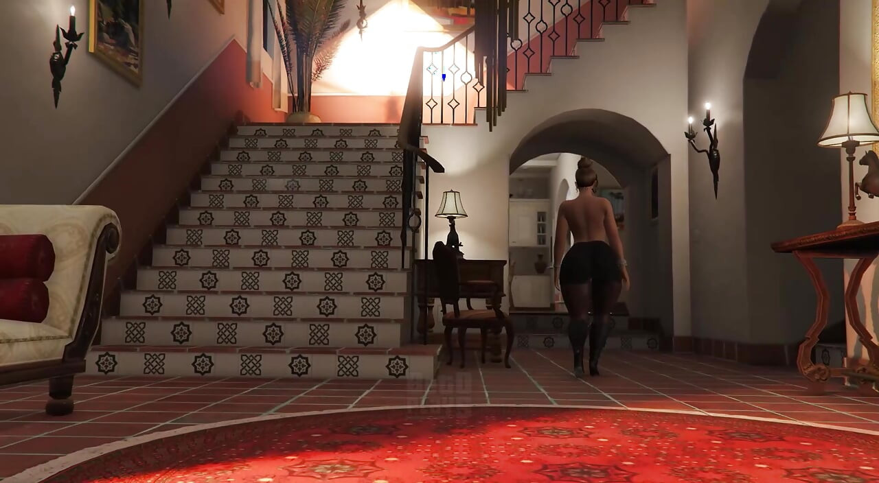 GTA 5 Franklin and Amanda - Caught Staring from the Balcony (Part 1)