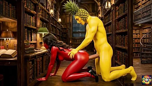 Geheime bibliotheksromantik - AI hentai ASmr