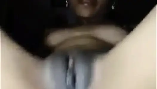 Sexy black GASY has fun with a big cock