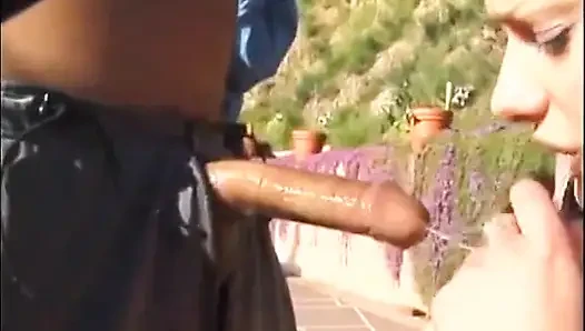 Lucky stud gets to fuck horny girl outdoors