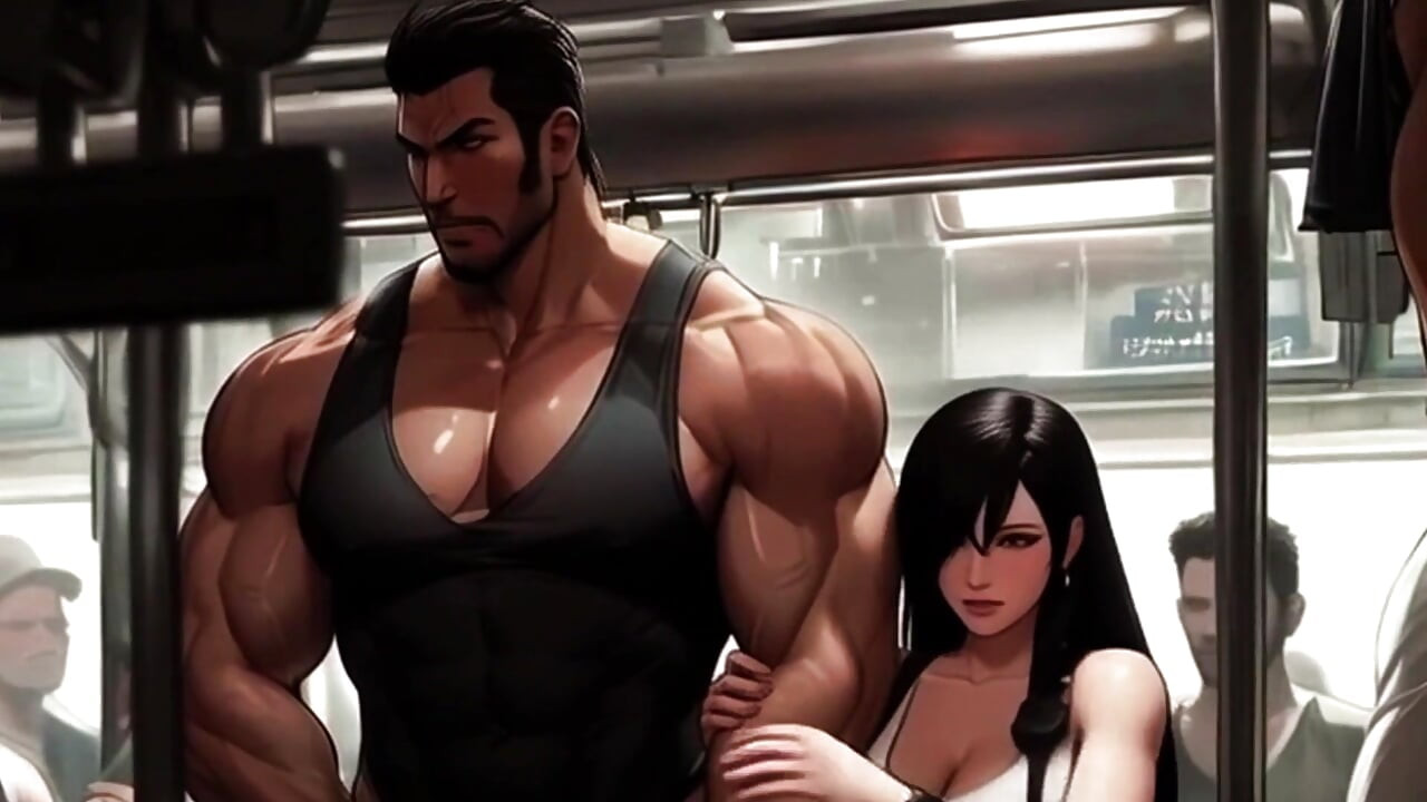 Tifa loves drinking strangers cum on the Midgar train