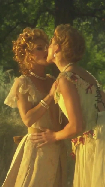 Powerful moment from "Erotic lesbians romance passionately in the wild"