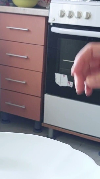Sexy brunette naked in the kitchen. Latina hairy pussy, big ass, big tits, big nipples. | Clip 1