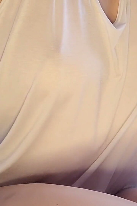 White T-shirt Lush Dildo Solo Orgasm