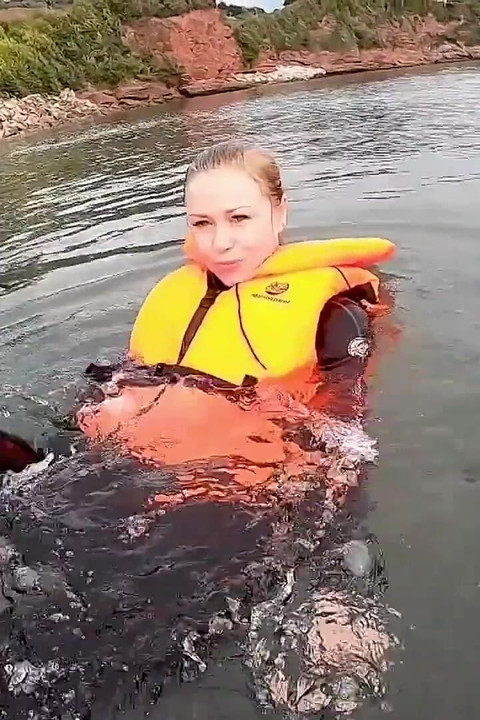 Strapped Tight & Floating Free - Sexy Wetsuit Life Jacket Test