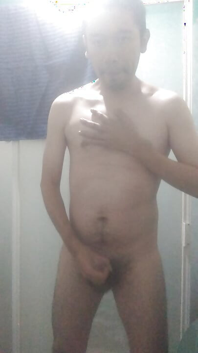 Naked man in shower
