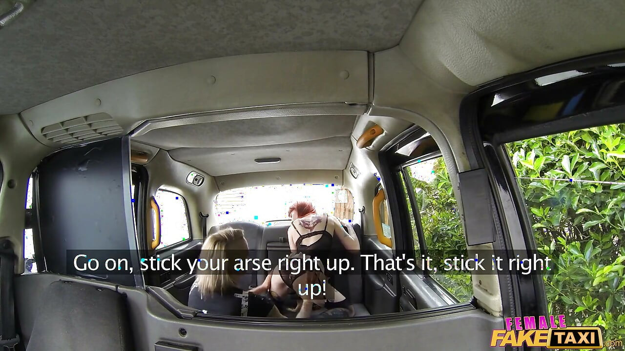 Female Fake Taxi - Blonde Lesbian Cab Driver Dominates Tattooed Redhead