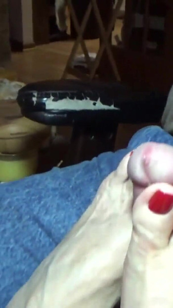 Powerful moment from "stepaunt Ann Gives A Must See Foot Job Sexiest Feet On the Web"