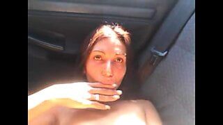 保加利亚吉普赛妓女在车里被干