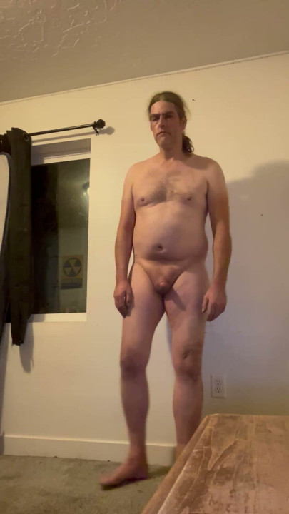 Naked guy with a small penis named Russell Jackson does jumping jacks