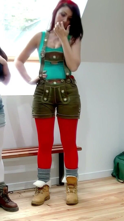 Carla’s Tits Jiggle As Bryoni Teases In Tight Lederhosen! | Clip 2