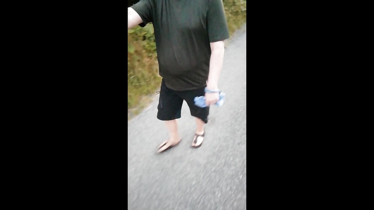 Out and About with Nylon Feet in Birkenstocks in the Morning