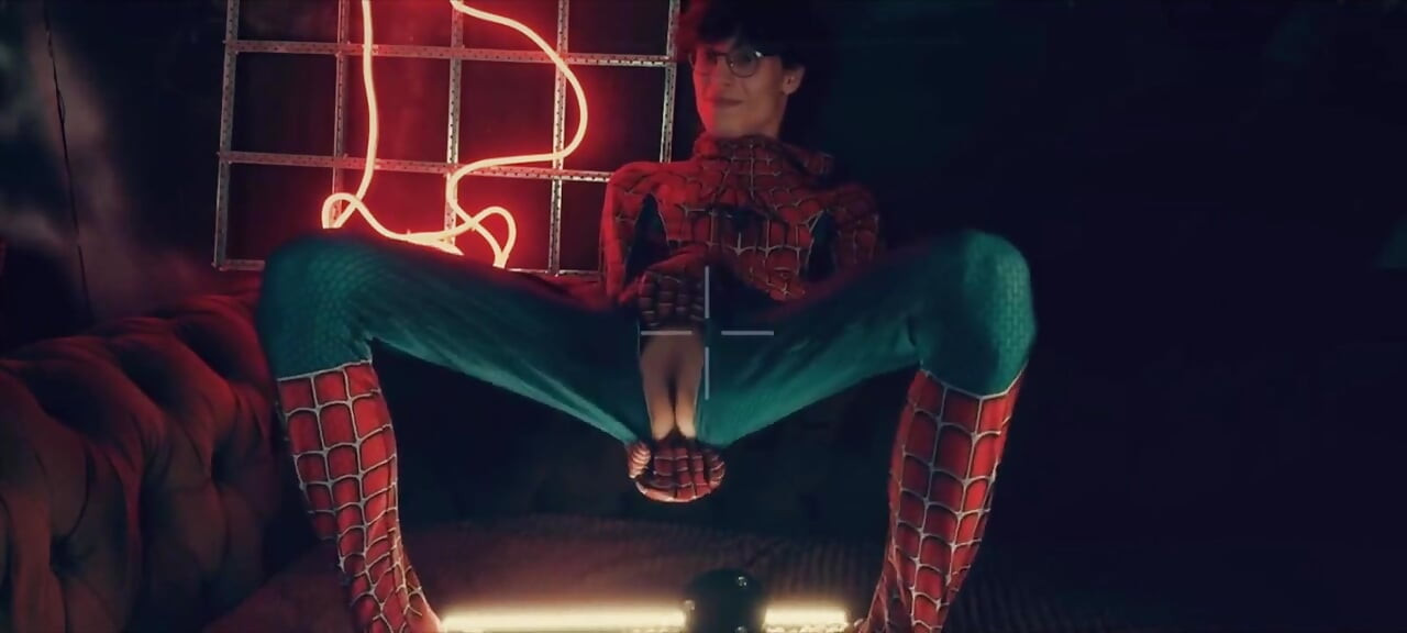 Spider Man Costume. Bottom Boy a Pose. Ass Hole