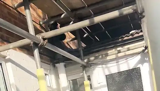 Builders Let Themselves in and Peep Through the Window While Beautiful Wife Is on Macbook