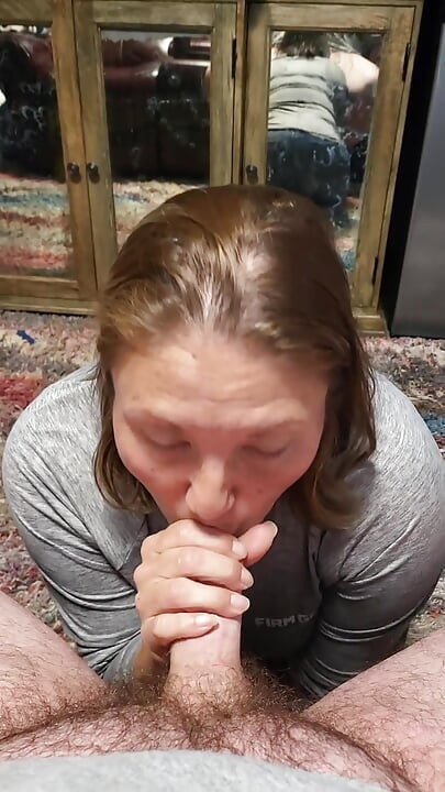Dirty talking milf while sucking cock talks about why she likes sucking dick and how she wants guys lined up to for a blowjob