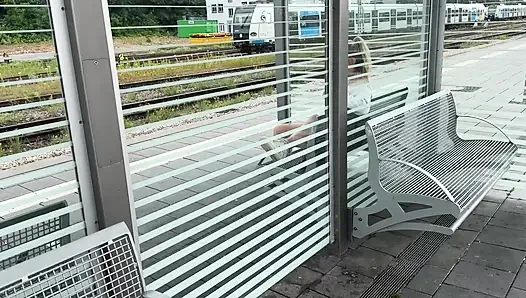Horny slut makes it on the train track