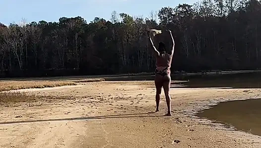 EBONY COUGAR ENJOYING THE SUN IN SWIMSUIT!